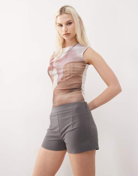 Reclaimed Vintage tailored micro shorts in grey - view 1