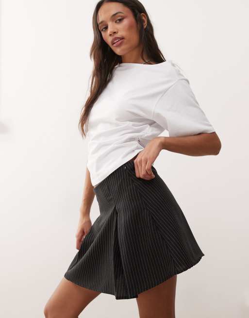 Reclaimed Vintage tailored mini skort in pinstripe