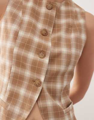 Reclaimed Vintage Tailored Vest In Brown