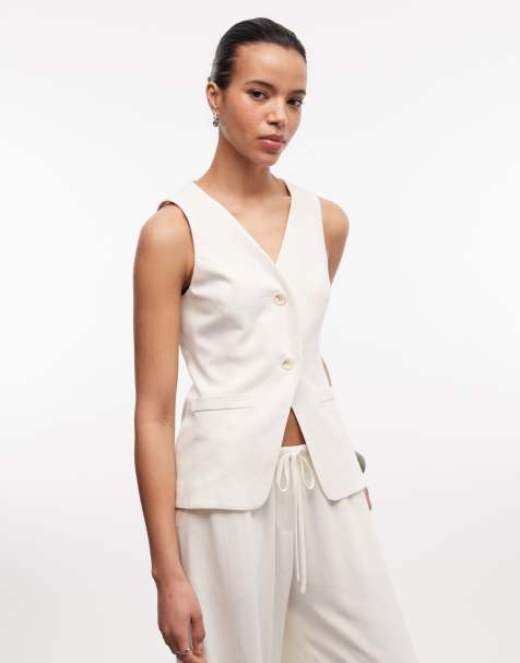 Reclaimed Vintage tailored vest in neutral - part of a set - view 1