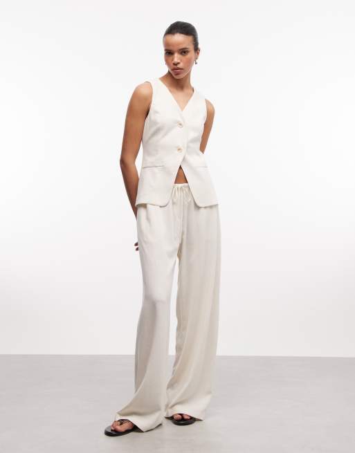 Reclaimed Vintage tailored waistcoat co-ord in neutral, 3 of 4