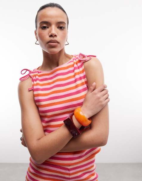 Reclaimed Vintage tank top in striped terrycloth - view 1