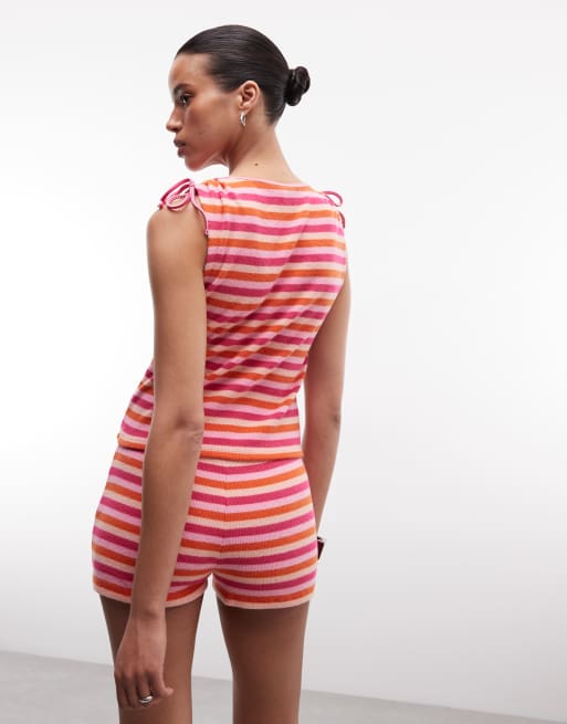 Reclaimed Vintage tank top in striped terrycloth, 4 of 4