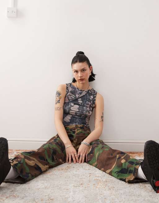 Reclaimed Vintage - Tanktop med abstrakt sommerfugleprint