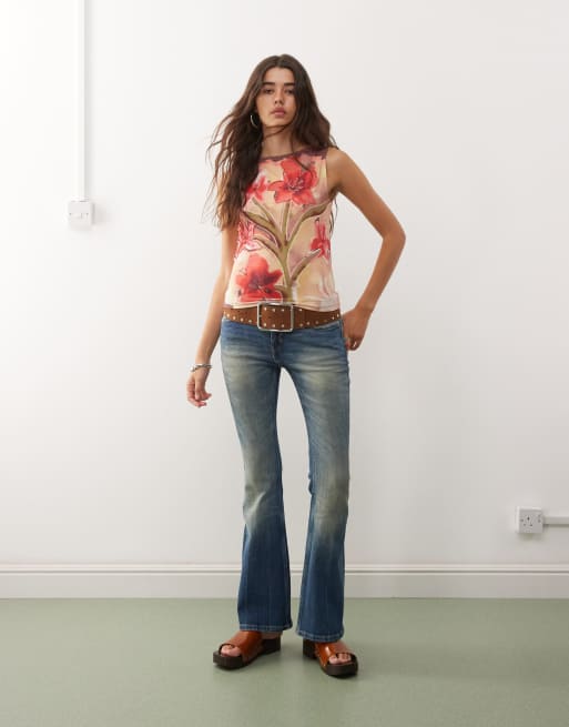 Reclaimed Vintage - Tanktop met rechte hals en versierde bloemenprint, 2 van 4