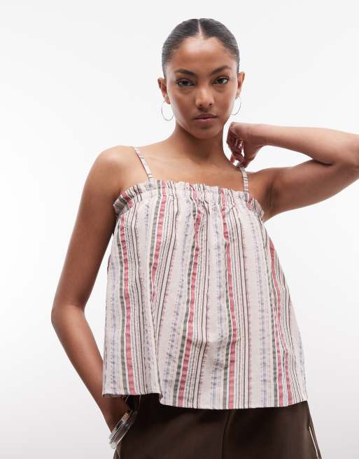 Reclaimed Vintage – Tanktop mit Streifen in Rosa und Grün