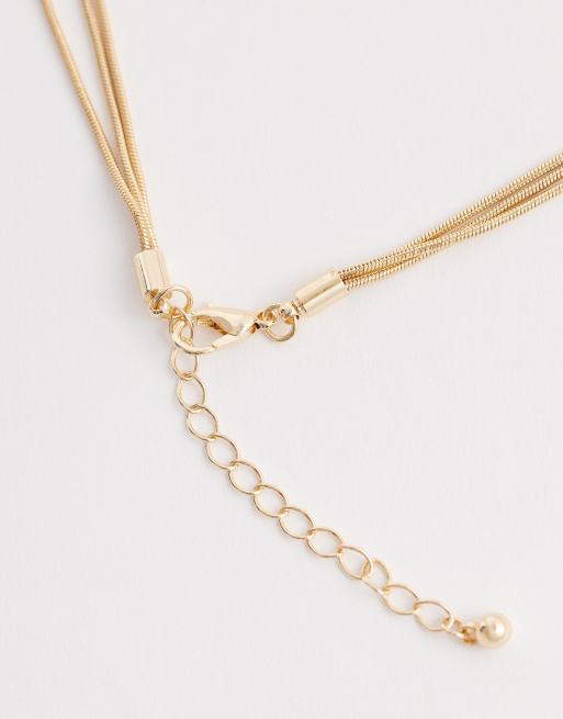 Reclaimed Vintage tassel longline pendant necklace in gold tone, 4 of 4