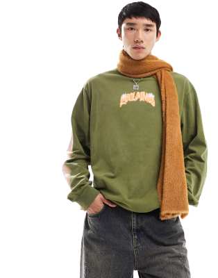 Reclaimed Vintage tattoo skate tee in khaki  - ASOS Price Checker