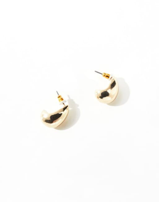 Reclaimed Vintage teardrop chubby hoops in gold