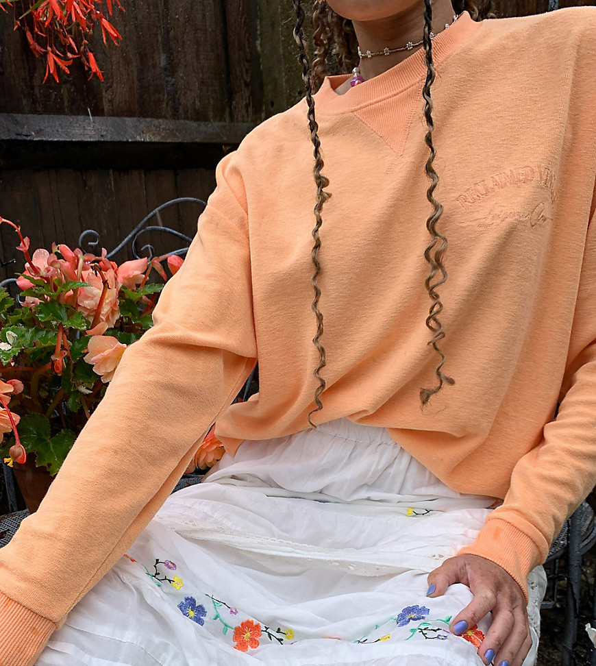 Reclaimed vintage terry sweatshirt in orange - part of a set