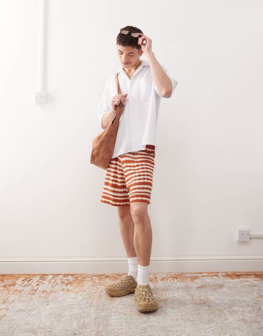Reclaimed Vintage textured jersey short sleeve boxy resort shirt in white , 2 of 4