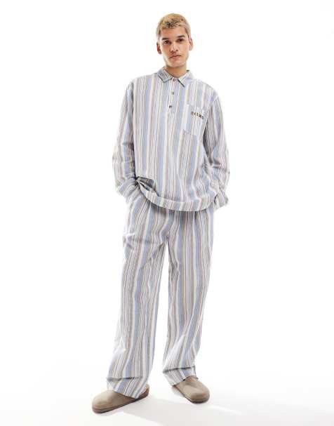 Reclaimed Vintage textured stripe pull on trouser co-ord - view 1