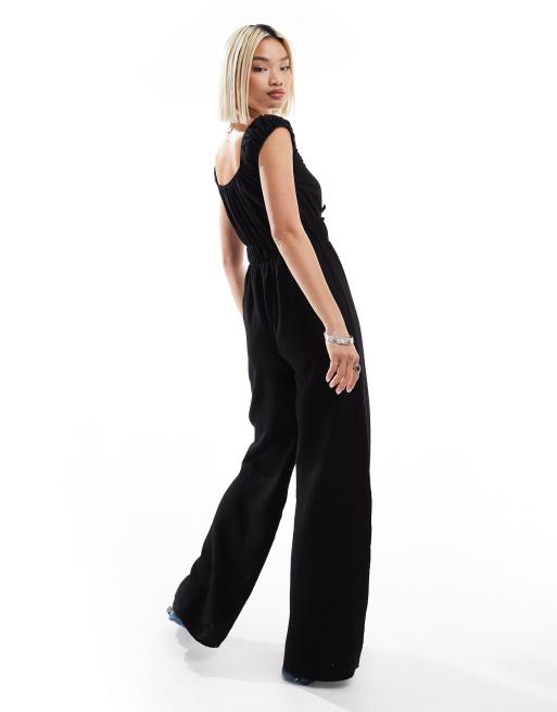 Tie front black jumpsuit online