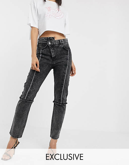 Reclaimed Vintage The 89' slim leg jean with reworked and distressed seams