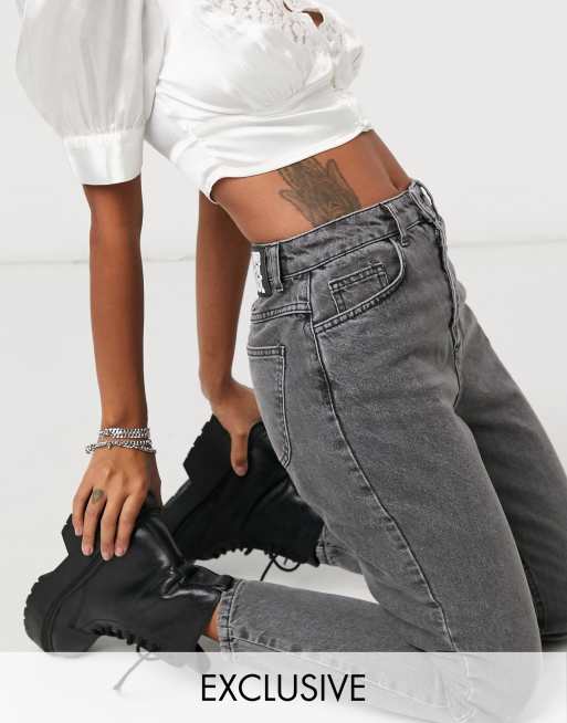 Reclaimed Vintage The '89 slim tapered leg jean in vintage gray wash