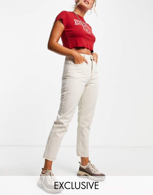 Reclaimed Vintage - The '91 - Mom jean in ecru wassing