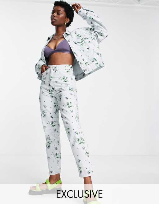Vintage floral jeans top