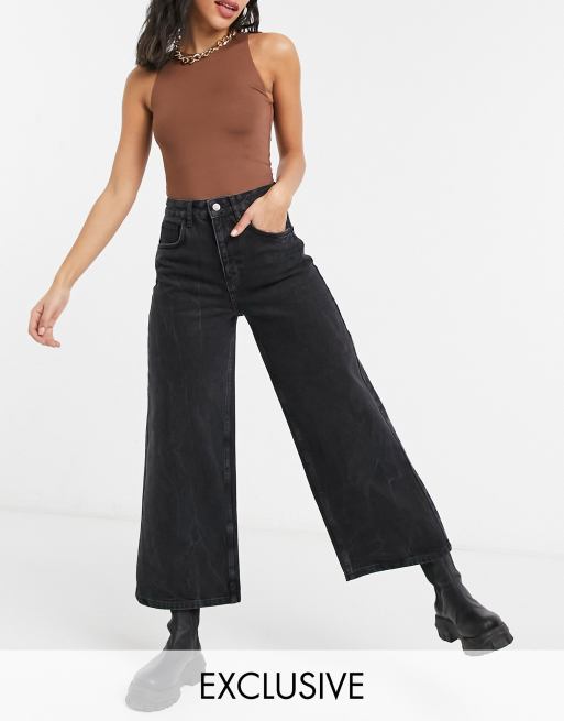 Reclaimed Vintage The '93 wide leg jeans in washed black