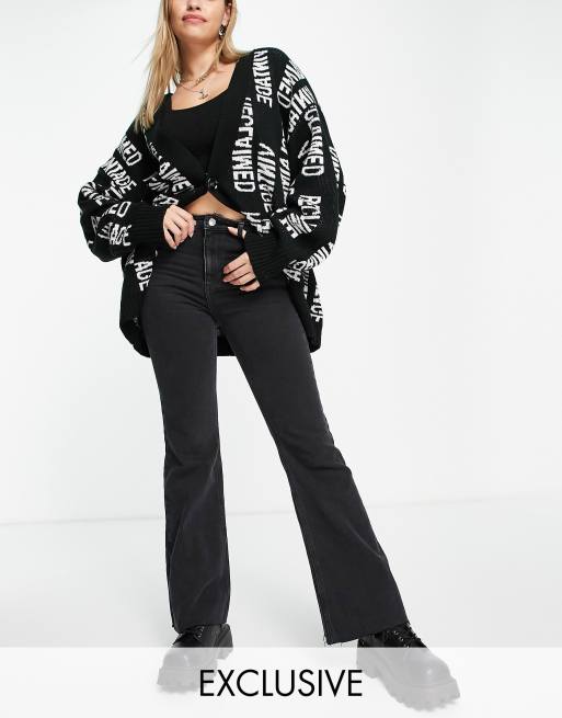 Reclaimed Vintage - The '99 - Jeans svasati nero slavato