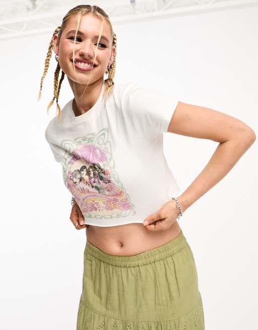 Reclaimed Vintage The Who licensed baby tee in white ASOS