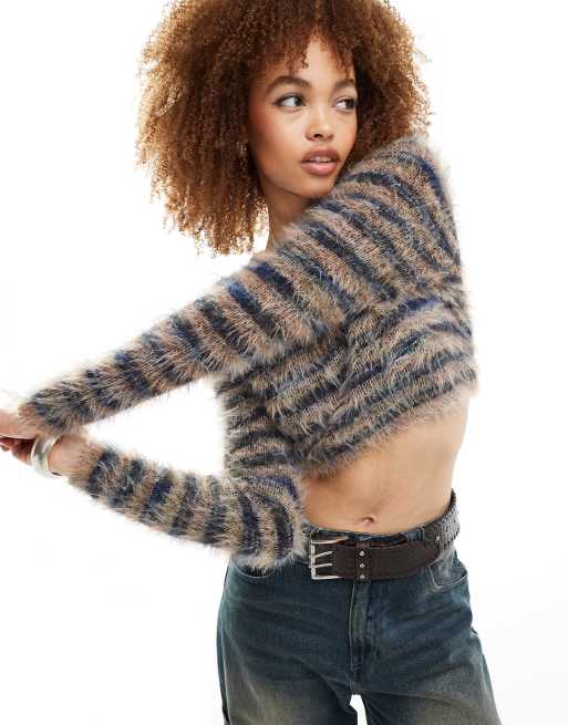 Reclaimed Vintage tie back knit top in spacedye
