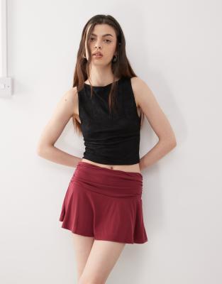 RECLAIMED VINTAGE LACE SLASH NECK TOP WITH TIE BACK