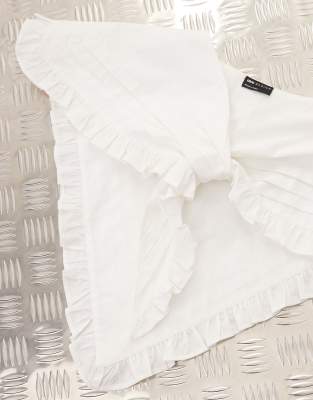 Reclaimed Vintage Tie Front Scarf With Pintucks In White