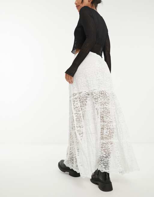 White lace new arrivals skirt maxi