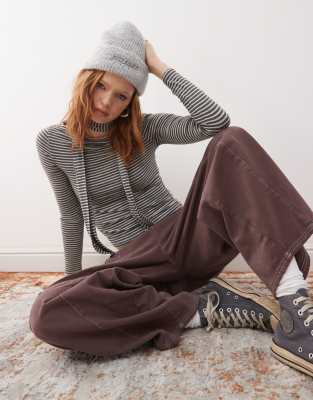 Reclaimed Vintage Top And Skinny Scarf Set In Stripe-multi
