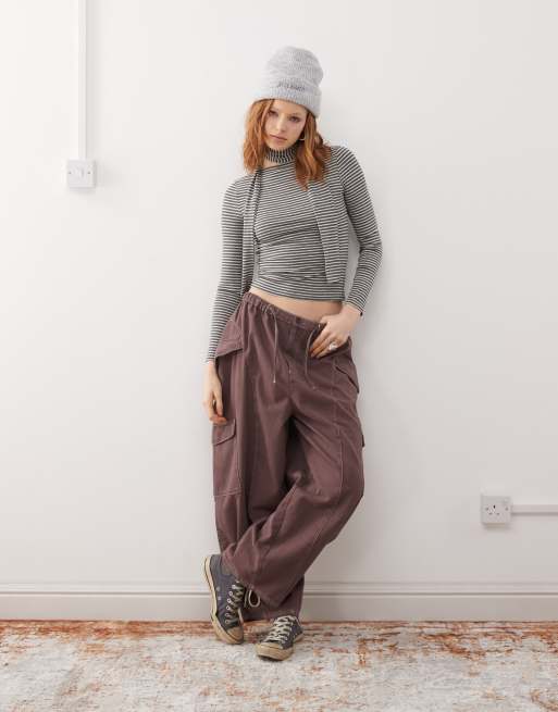 Reclaimed Vintage top and skinny scarf set in stripe