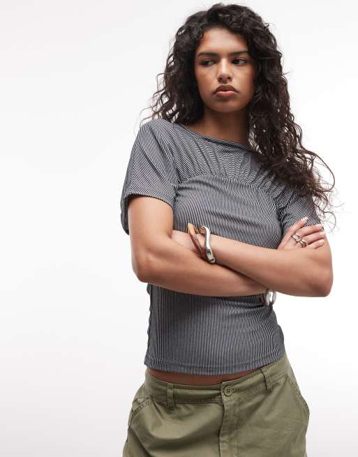 Reclaimed Vintage - Top i stribet jersey