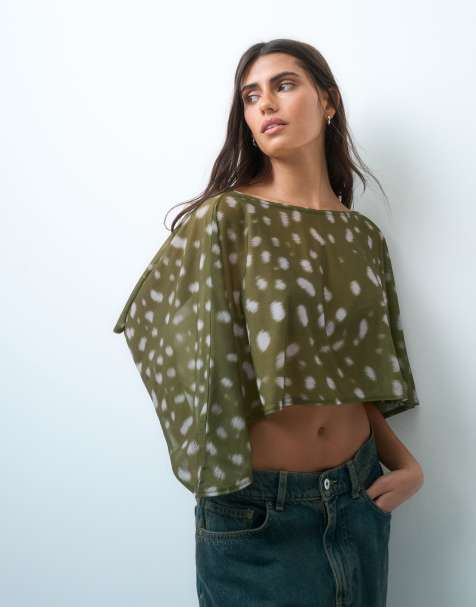 Reclaimed Vintage - top poncho con estampado animal - view 1