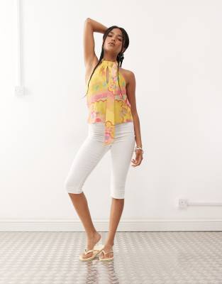 Reclaimed Vintage Top With Scarf Detail In Multi