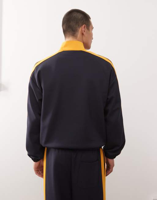 Reclaimed Vintage track jacket in navy with side stripe (Part of a set), 3 of 5