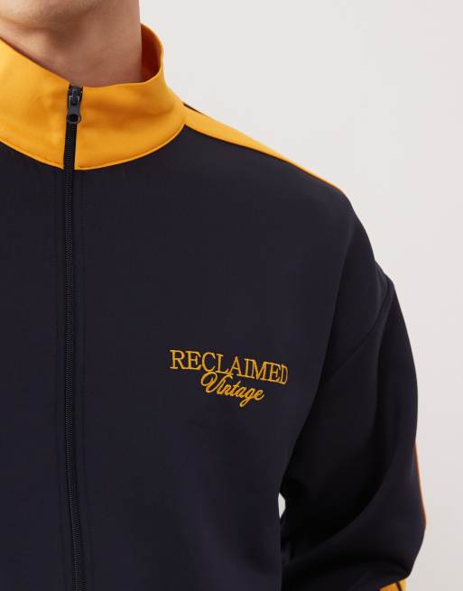 Reclaimed Vintage track jacket in navy with side stripes - part of a set, 5 of 5