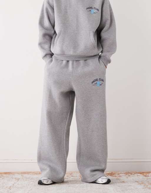 Reclaimed Vintage trackies in grey marl with padel logo, 2 of 5