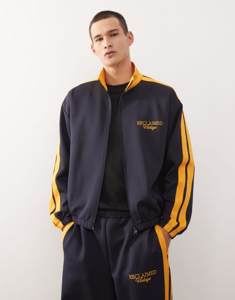 Reclaimed Vintage – Trainingsjacke in Marineblau mit Seitenstreifen, Kombiteil - view 1