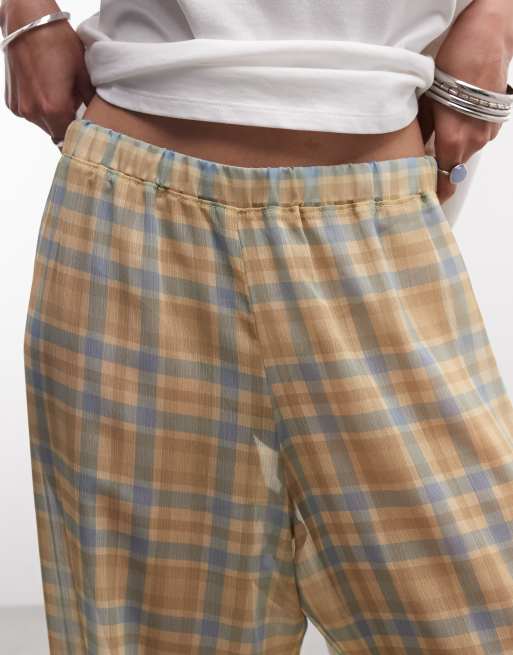 Reclaimed Vintage – Transparente, karierte Hose mit weitem Bein, 3 von 5