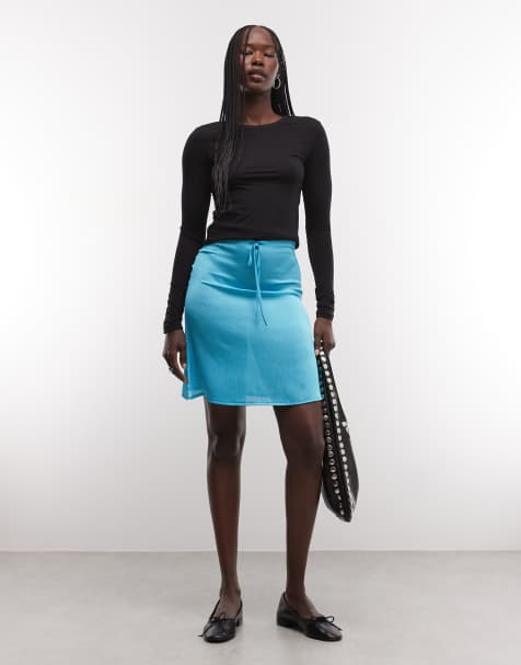 Reclaimed Vintage – Transparenter Rock in Türkis mit ungewöhnlicher Länge - view 1
