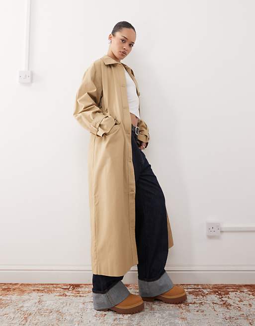 Reclaimed Vintage trench coat with belt and cape detail in Reclaimed Vintage trench coat with belt and cape detail in