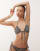 Reclaimed Vintage – Triangel-Bikinioberteil aus Seersucker mit Vichy-Karo in Schwarz und Weiß, gebundener Vorderseite und Rüschen - view 1