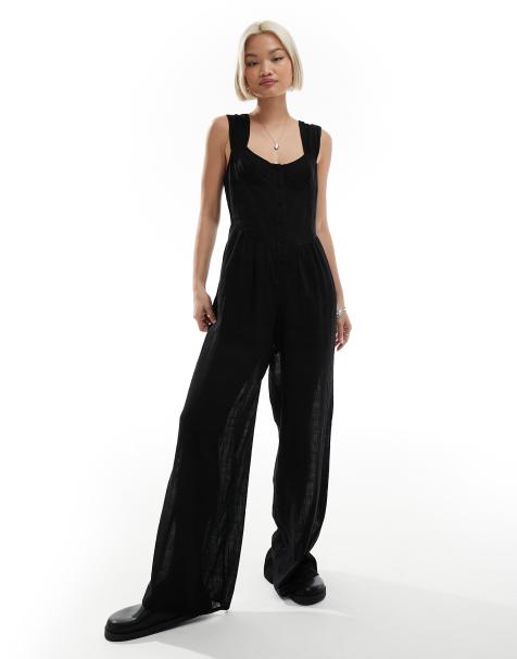 Reclaimed Vintage - Tuta jumpsuit con bustino nera - view 1