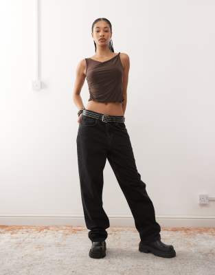 Reclaimed Vintage Twisted Strap Top In Brown