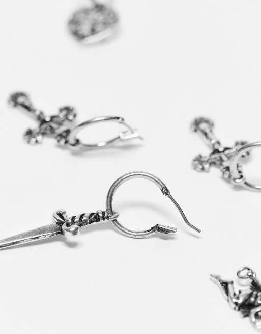 Reclaimed Vintage - Ultimate - Confezione di orecchini stile grunge, 4 di 4