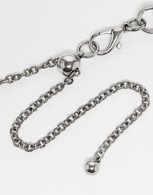 Reclaimed Vintage – Ultimate – Unisex-Halskette in brünierter Silberoptik mit Anhängern, 2 von 3