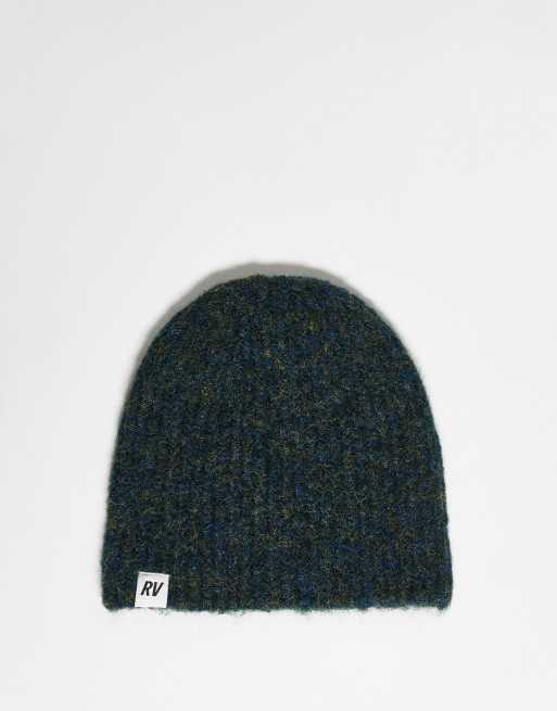 Reclaimed Vintage - Uniseks beanie met merklipje in groenblauw