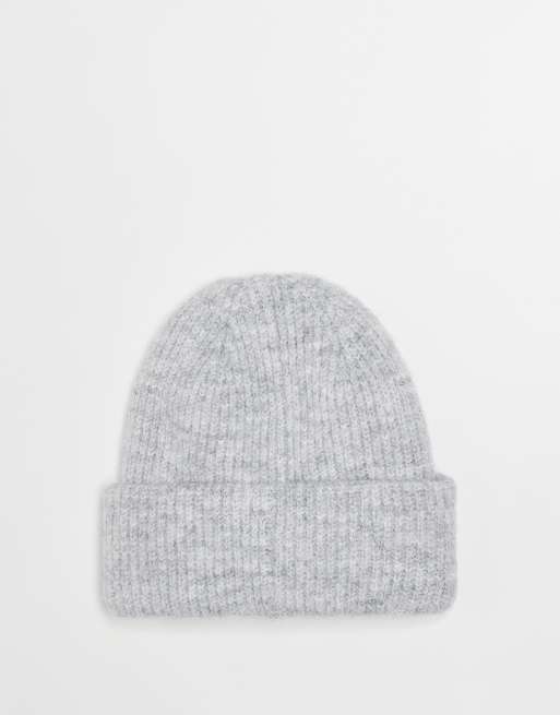 Reclaimed Vintage - Uniseks beanie met merknaam in gemêleerd grijs, 3 van 3