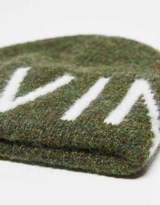 Reclaimed Vintage - Uniseks beanie met merknaam in kaki, 2 van 3