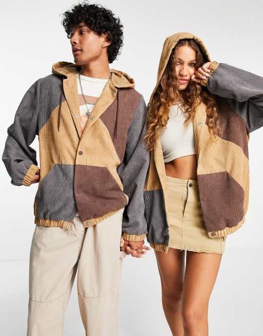 Reclaimed Vintage - Uniseks bomberjack van corduroy in multi