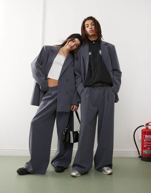 Reclaimed Vintage - Uniseks chambray co-ord set met contrasterende stiksels